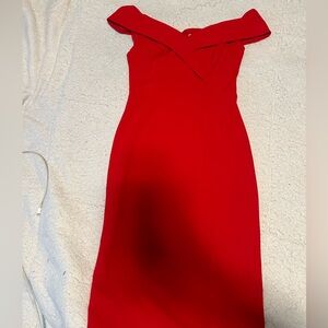 premier Amour, off the shoulder, red formal dress, size: 6